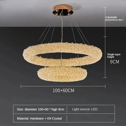 Silver & gold crystal LED pendant