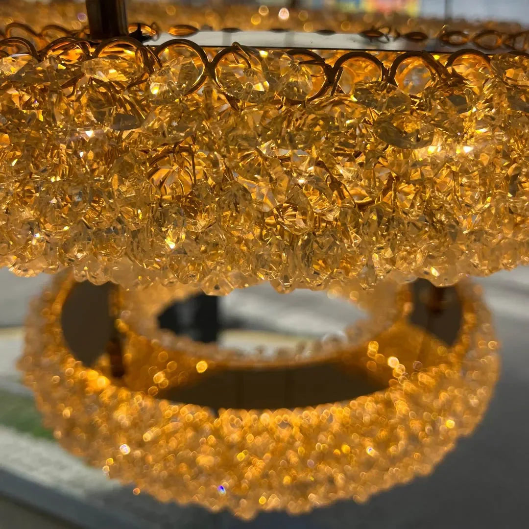 Silver & gold crystal ceiling light