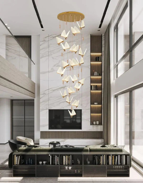 Slim butterfly style pendant lighting