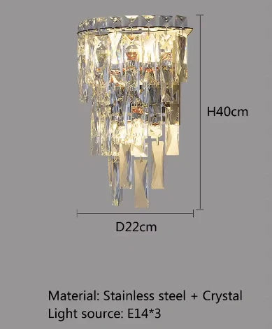 Stylish double layer crystal sconce