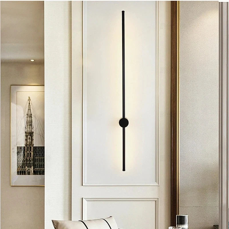 Surface-mounted brass tube wall lamp