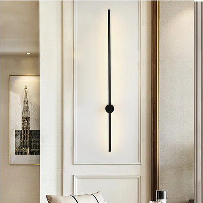 Surface-mounted brass tube wall lamp