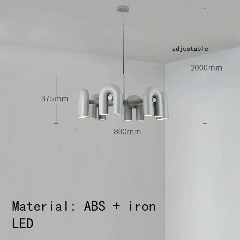 U-shaped LED pendant light side view