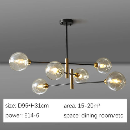 Embankment Chandelier Modern  Chic Glass Globe Pendant - Zynella