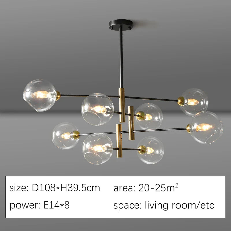 Embankment Chandelier Modern  Chic Glass Globe Pendant - Zynella