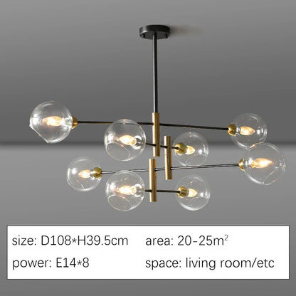 Embankment Chandelier Modern  Chic Glass Globe Pendant - Zynella