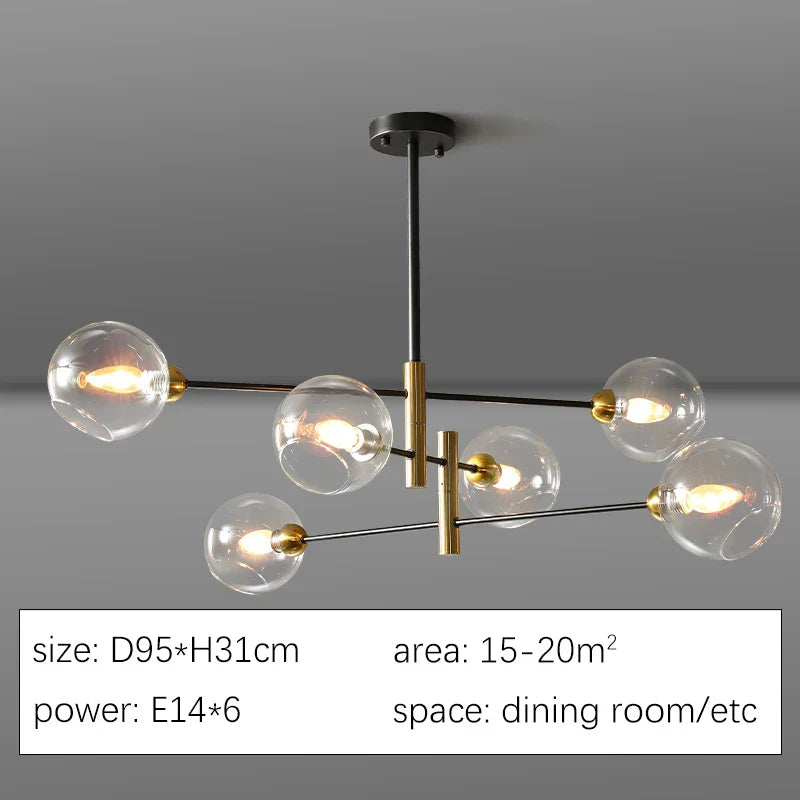 Embankment Chandelier Modern  Chic Glass Globe Pendant - Zynella