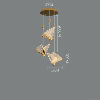 Warm white butterfly pendant lighting