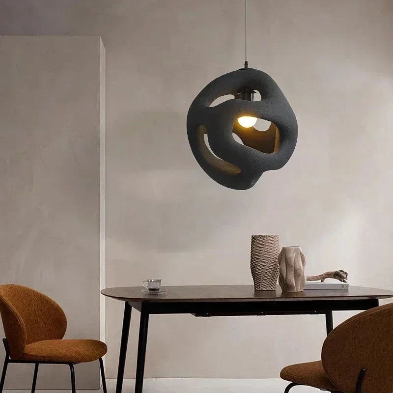 Yugen sculptural resin LED pendant light