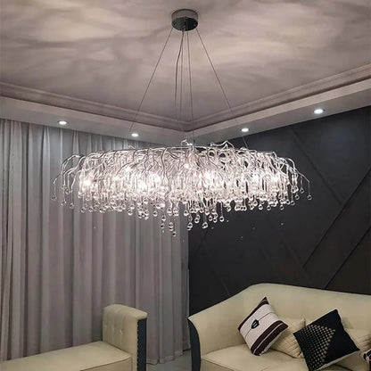 Zynella Crystal Raindrop Chandelier – Luxury LED Lighting