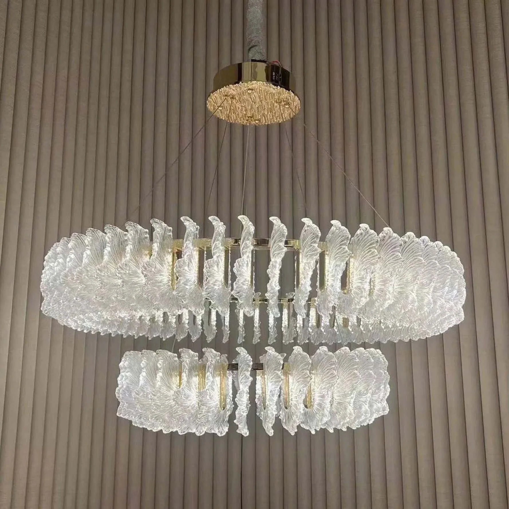 Zynella French Acrylic LED Pendant Chandelier – Modern Ceiling Light
