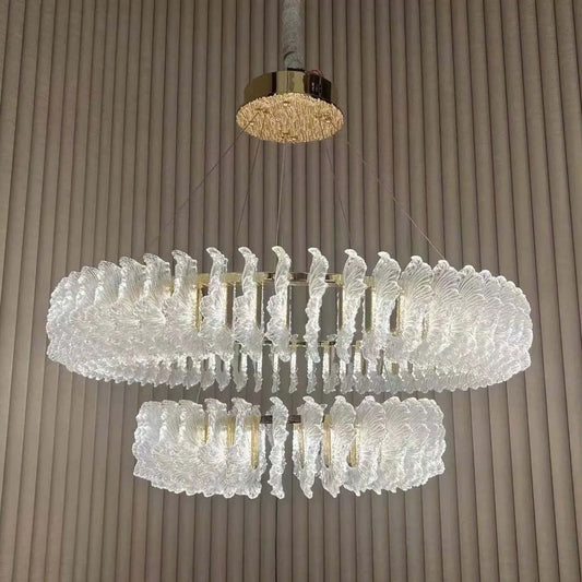 Zynella French Acrylic LED Pendant Chandelier – Modern Ceiling Light