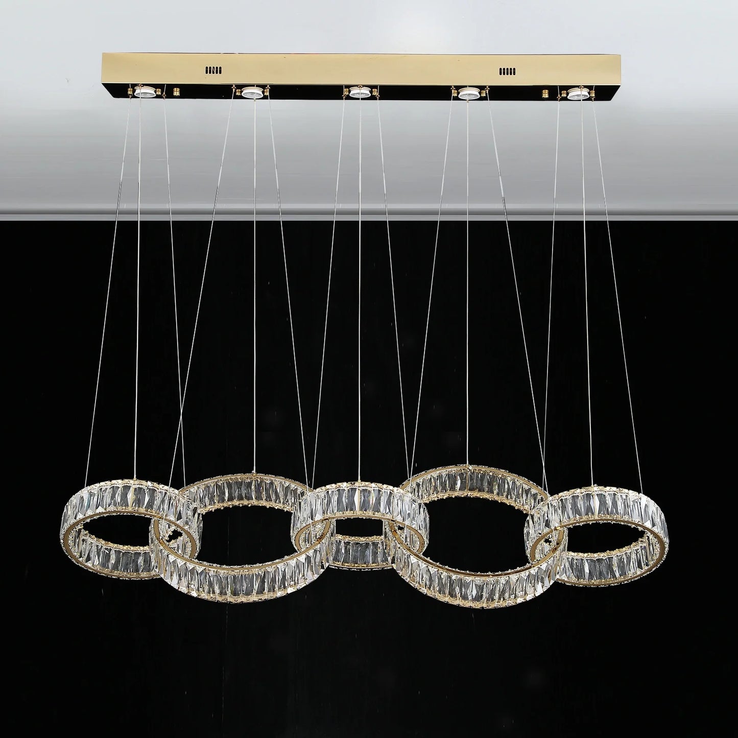 Zynella LED crystal rectangular pendant light