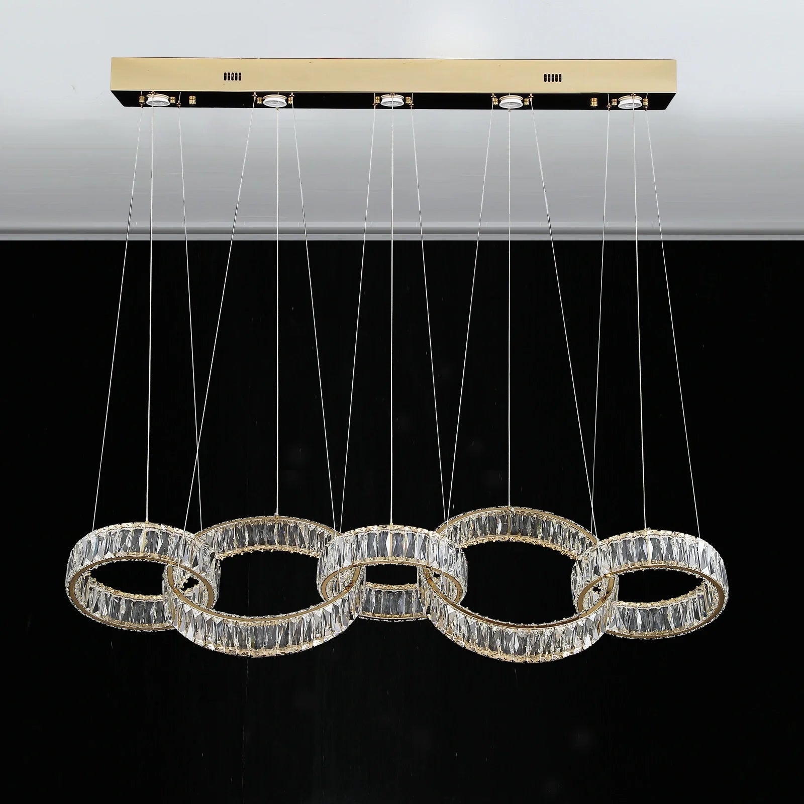 Zynella LED crystal rectangular pendant light