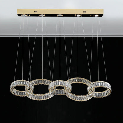 Zynella LED crystal rectangular pendant light