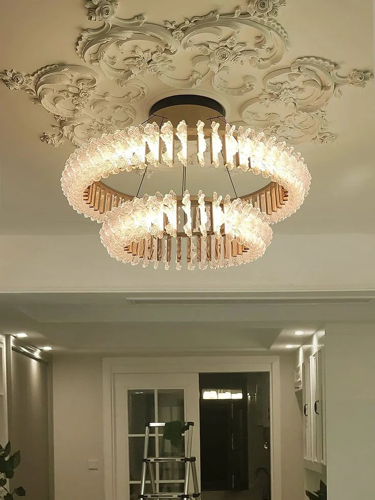 Zynella Pendant Chandelier Installed – Stylish Living Room Light