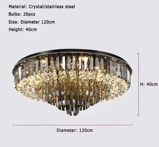 Meridian Black Crystal Modern Chandelier