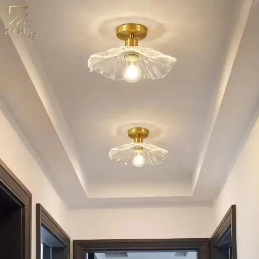 Zynella Windsor Bloom – Flower Glass Semi-Flush Ceiling Light