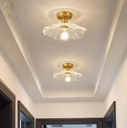 Zynella Windsor Bloom – Flower Glass Semi-Flush Ceiling Light