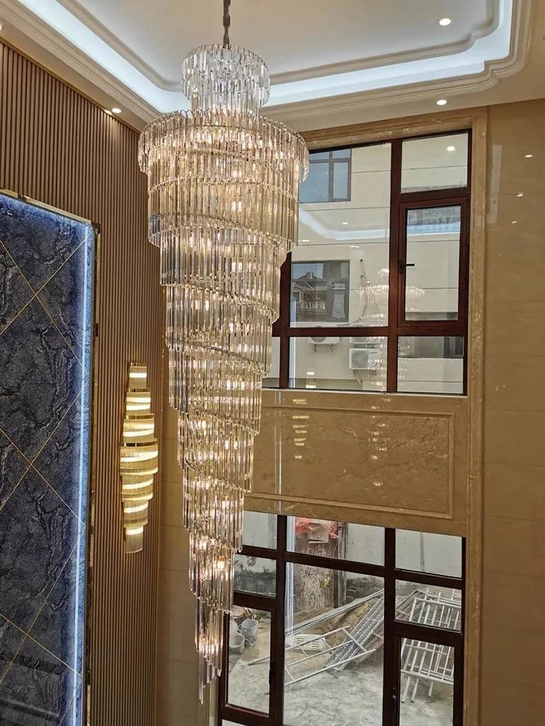 Elysian Glow Crystal Tower Modern  Chic Glass Globe Pendant - Zynella