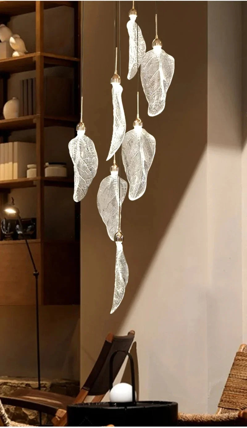Elyora Acrylic Staircase Chandelier Modern  Art Deco Inspired Illumination - Zynella