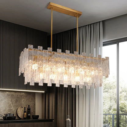 Zynella Rectangular Glass Chandelier