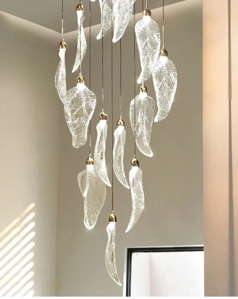 Elyora Acrylic Staircase Chandelier Modern  Art Deco Inspired Illumination - Zynella