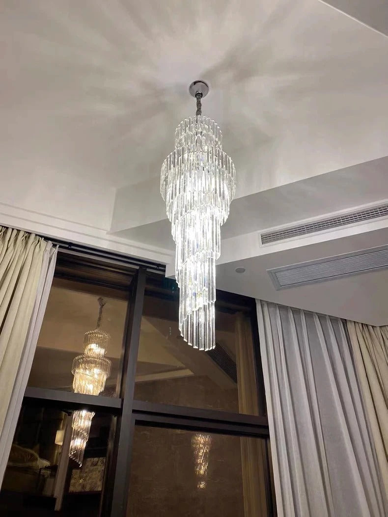 Elysian Glow Crystal Tower Modern  Chic Glass Globe Pendant - Zynella