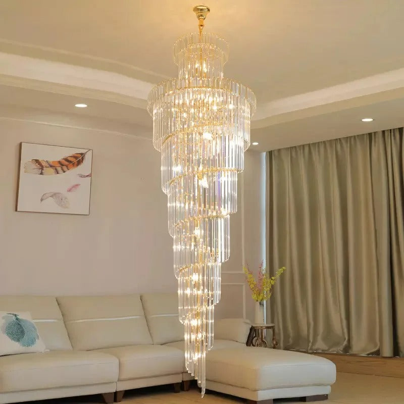 Elysian Glow Crystal Tower Modern  Chic Glass Globe Pendant - Zynella