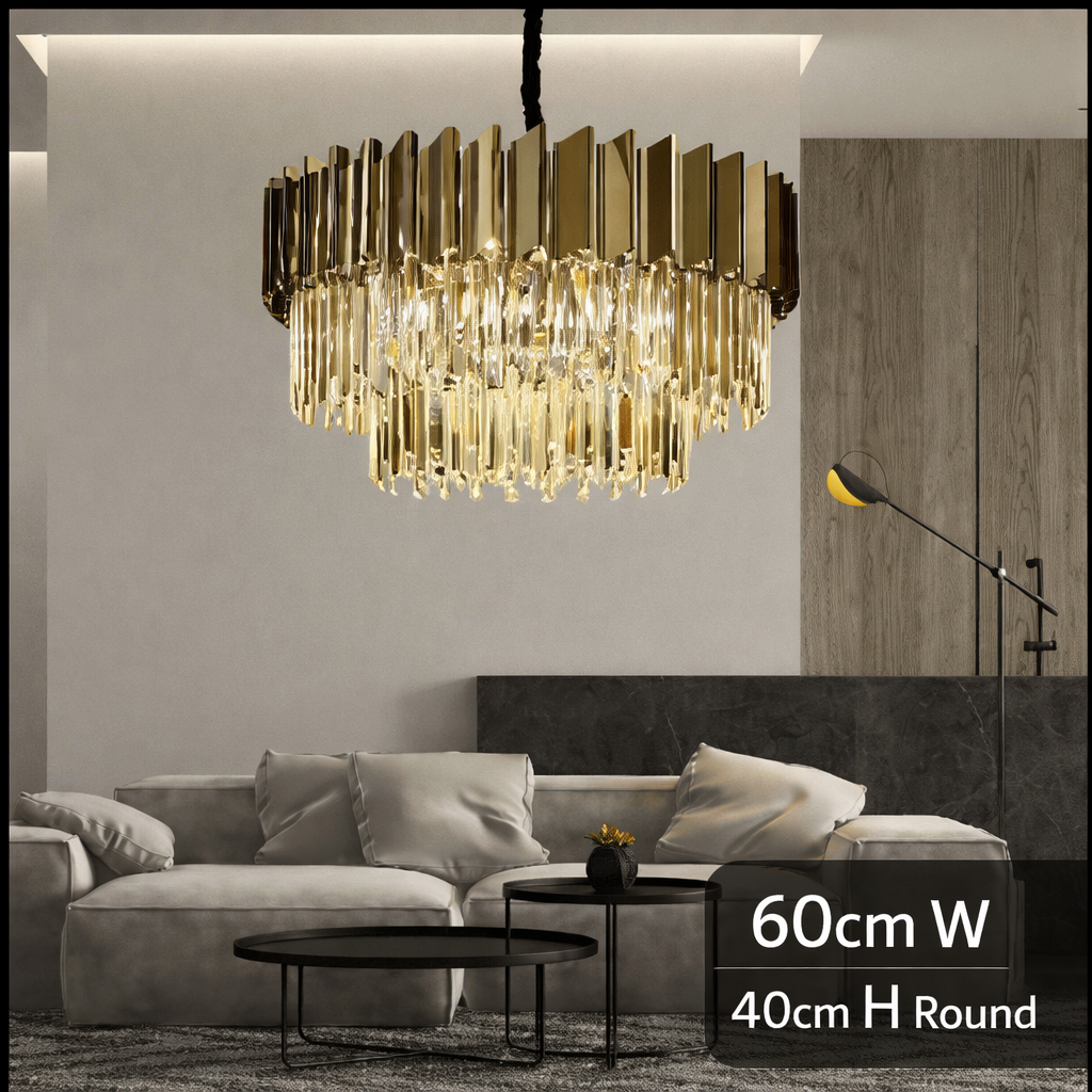 Cuban Grey Crystal Chandelier
