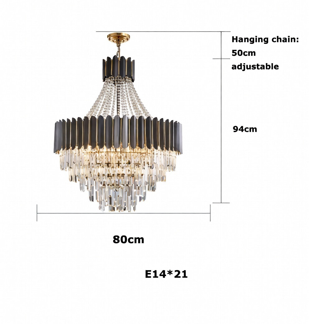Celine Elegant Stainless Steel Crystal Chandelier | Zynella Interior