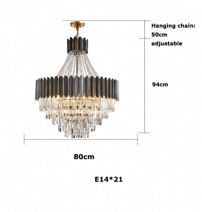 Celine Elegant Stainless Steel Crystal Chandelier | Zynella Interior