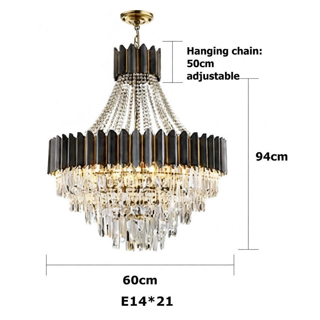 Celine Elegant Stainless Steel Crystal Chandelier | Zynella Interior