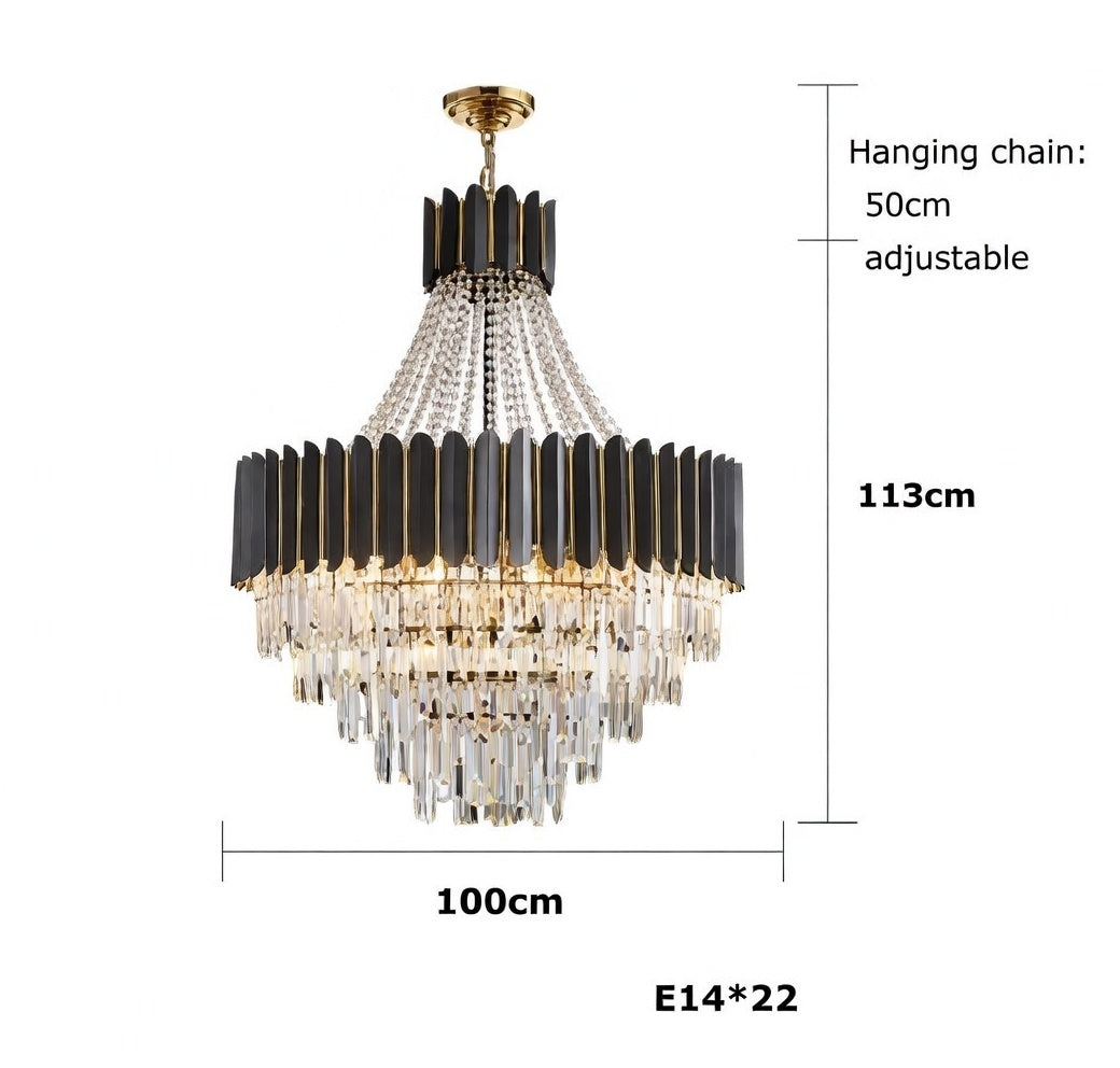 Celine Elegant Stainless Steel Crystal Chandelier | Zynella Interior