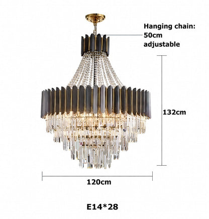 Celine Elegant Stainless Steel Crystal Chandelier | Zynella Interior