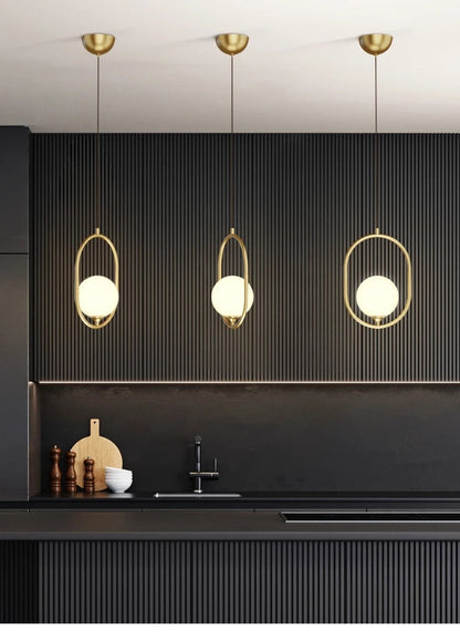 Astrid Scandinavian pendants Modern  Luxury Gold Frame Light Fitting - Zynella