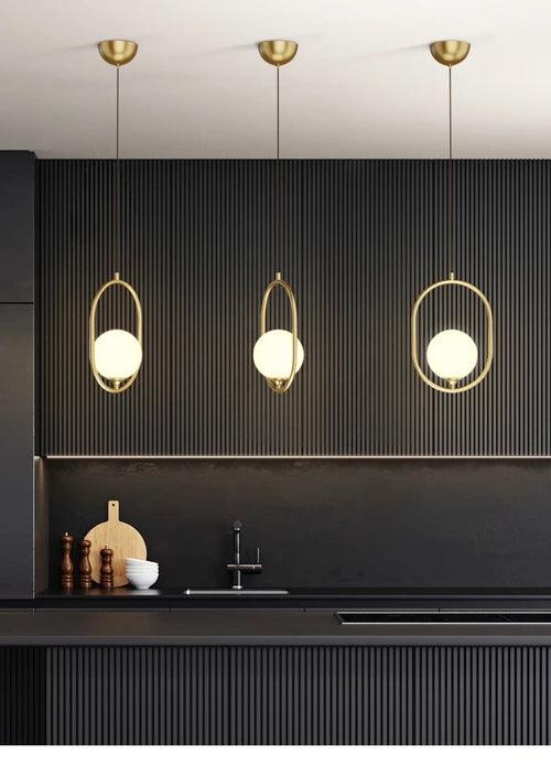 Astrid Scandinavian pendants Modern  Luxury Gold Frame Light Fitting - Zynella