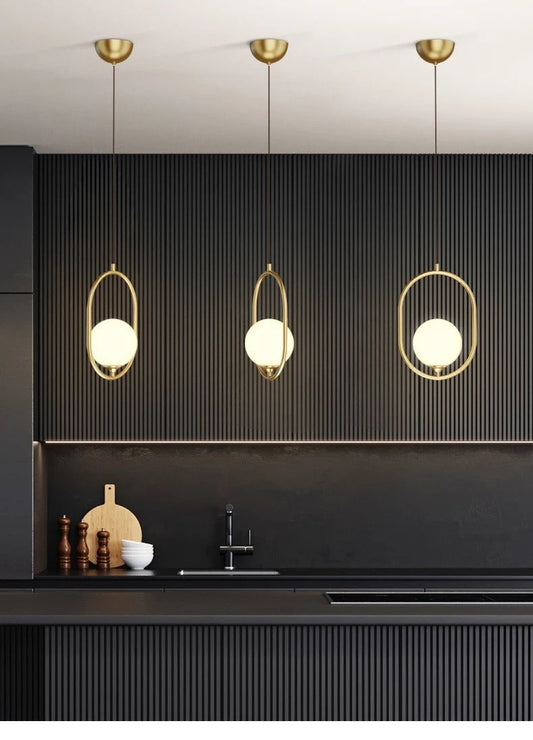 Astrid Scandinavian pendants Modern  Luxury Gold Frame Light Fitting - Zynella