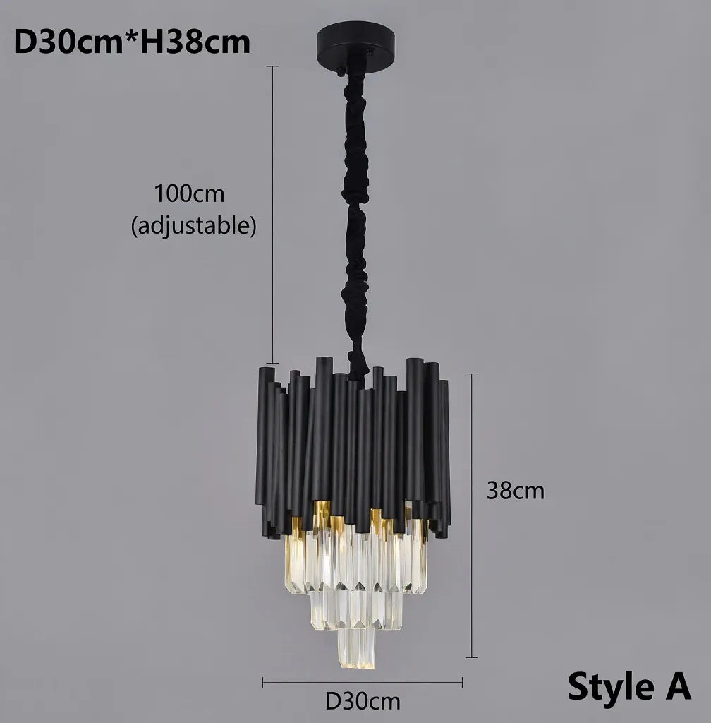 Maximus Crystal Black Pendant