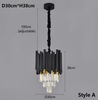 Maximus Crystal Black Pendant