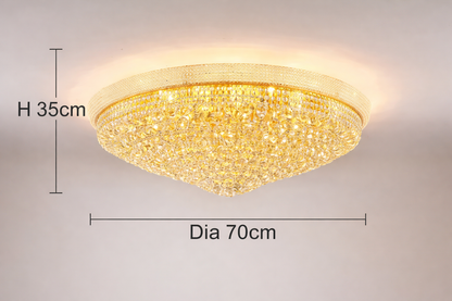 Zynella Luxury Round Crystal LED Pendant Chandelier