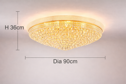 Zynella Luxury Round Crystal LED Pendant Chandelier