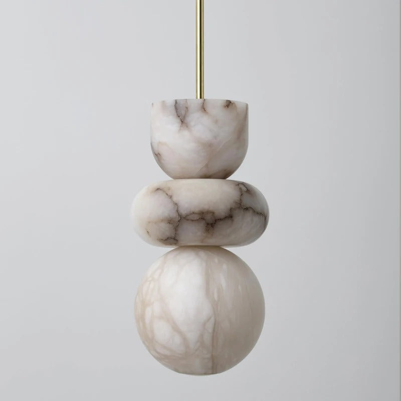 Enzo Marble Pendant Modern  Bohemian Rattan Woven Pendant - Zynella