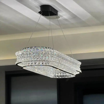 ophelia crystal chandelier lighting formal dining room interior