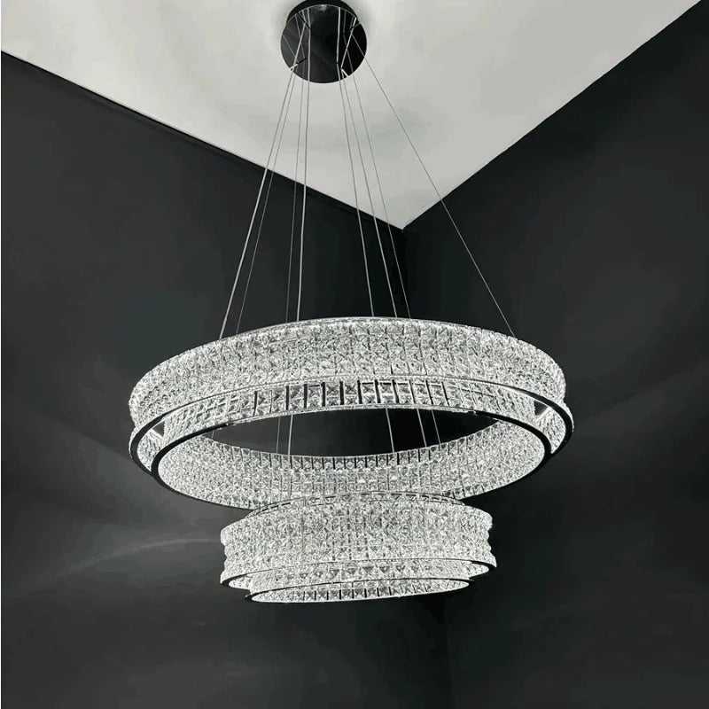 ophelia crystal chandelier lighting formal dining room interior