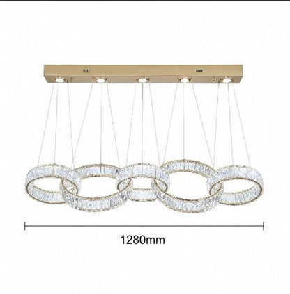 New Zynella Modern Rectangular LED Crystal Chandelier