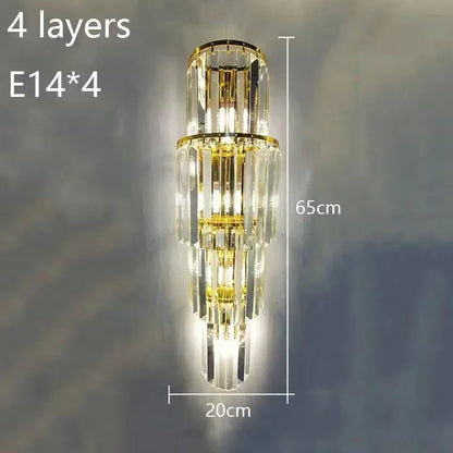 Opulent Pillar Crystal Wall Lamp